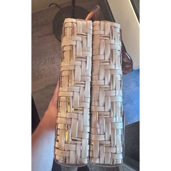 VINTAGE 50'S HANDMADE BRITISH HONG KONG STRAW AND LUCITE HANDBAG - Picture 5 of 7